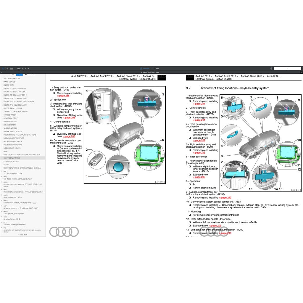 AUDI A6 C8/4K (2018-2022) SERVICE WORKSHOP MANUAL