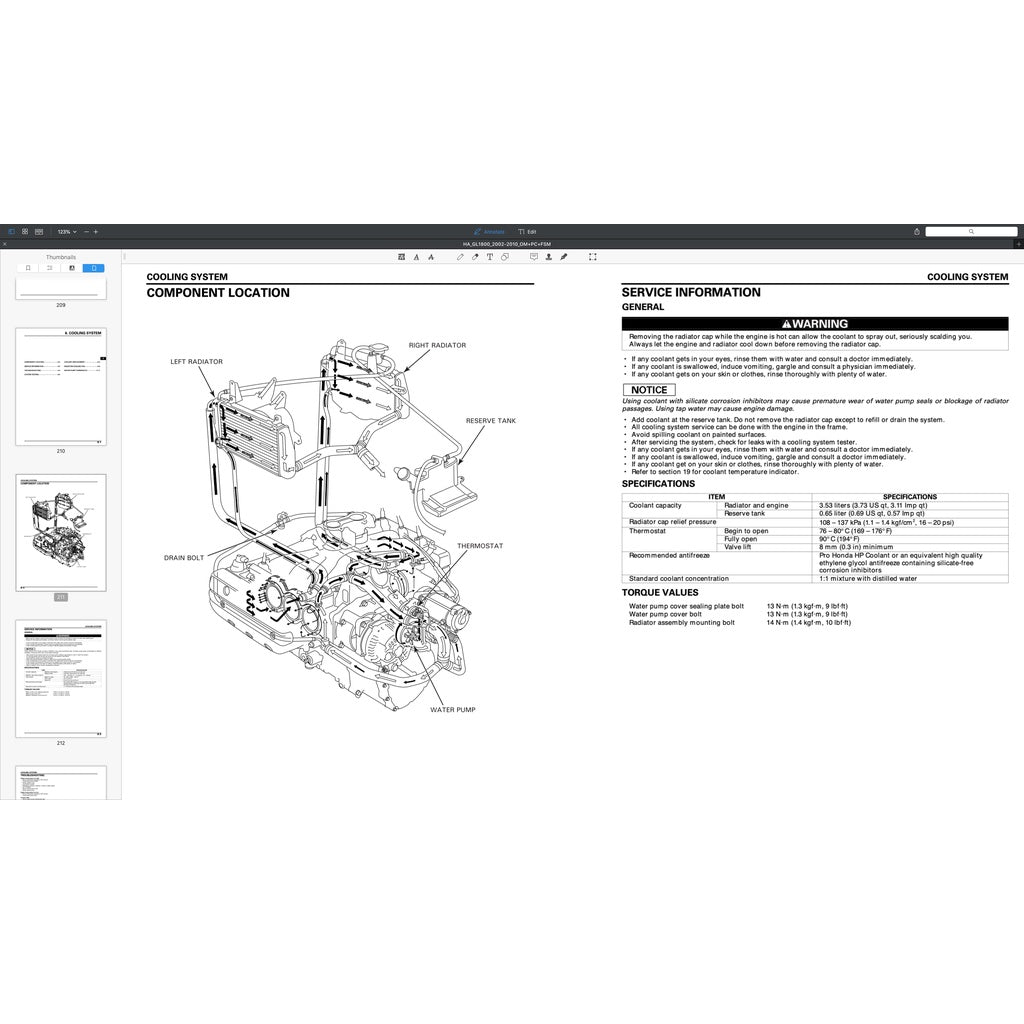 HONDA GOLD WING GL1800 (2002-2010) SERVICE WORKSHOP MANUAL + PARTS CATALOGUE + OWNER'S MANUAL