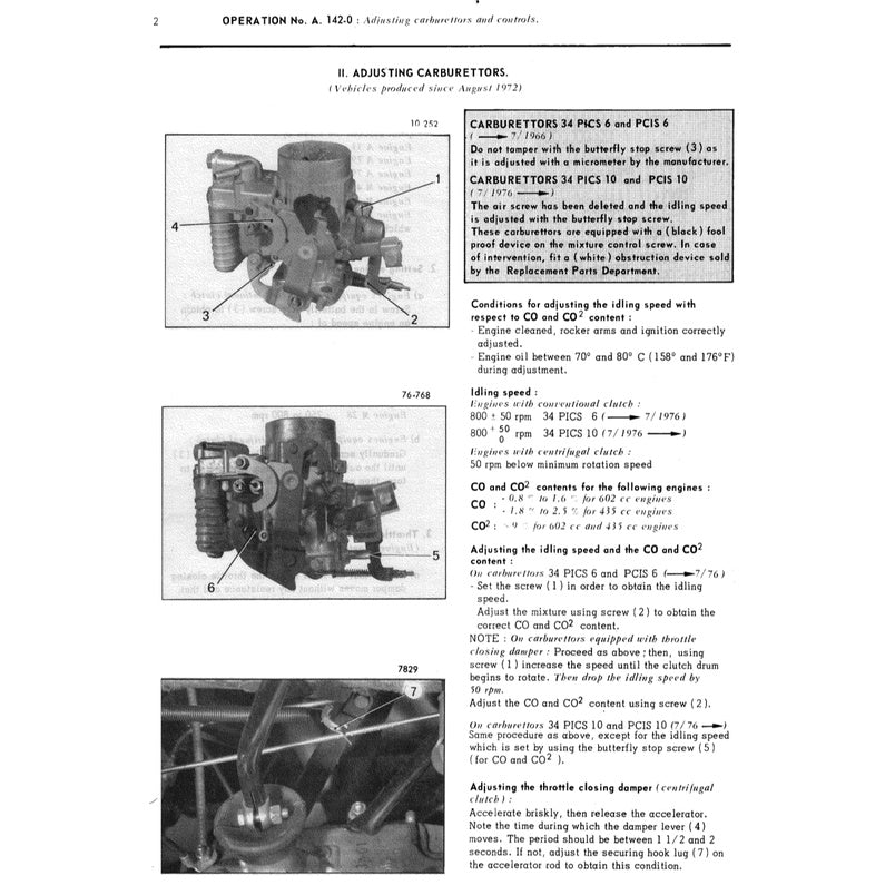 CITROEN 2CV, DYANE, MEHARI, 2 CV VAN, 3 CV (1964-1986) SERVICE WORKSHOP MANUAL