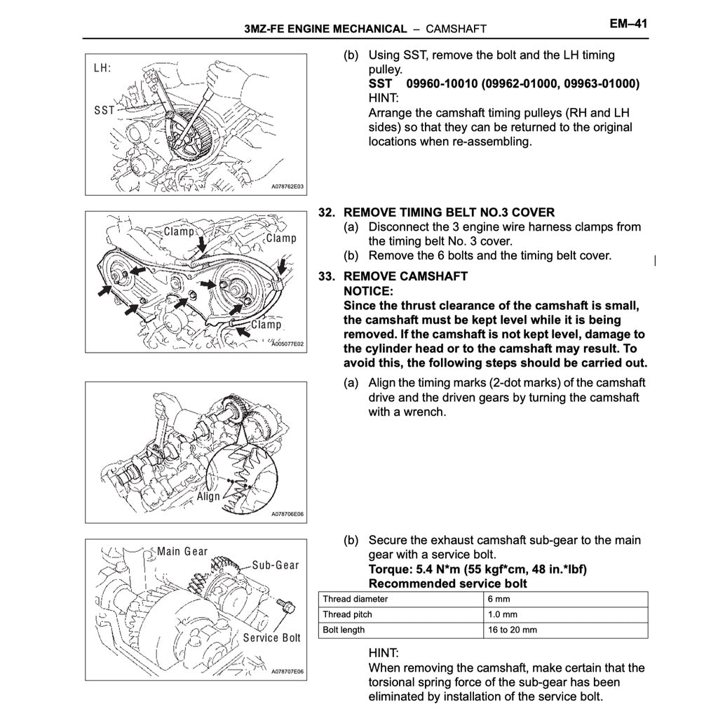 LEXUS RX330 XU30 (2004-2009) SERVICE WORKSHOP MANUAL