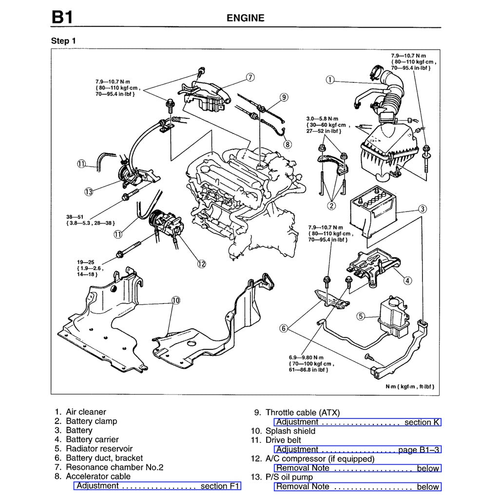 MAZDA 323 FAMILIA / PROTEGE BH (1994-1998) SERVICE WORKSHOP MANUAL