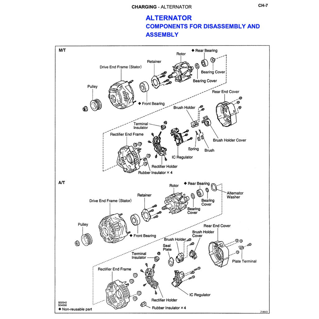 TOYOTA HILUX "SR" N140/150/160/170/190 (1997-2005) SERVICE WORKSHOP MANUAL