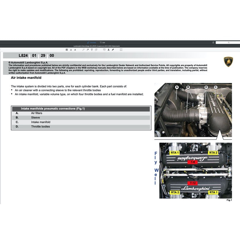LAMBORGHINI MURCIELAGO LP670 (2009-2010) FACTORY SERVICE MANUAL