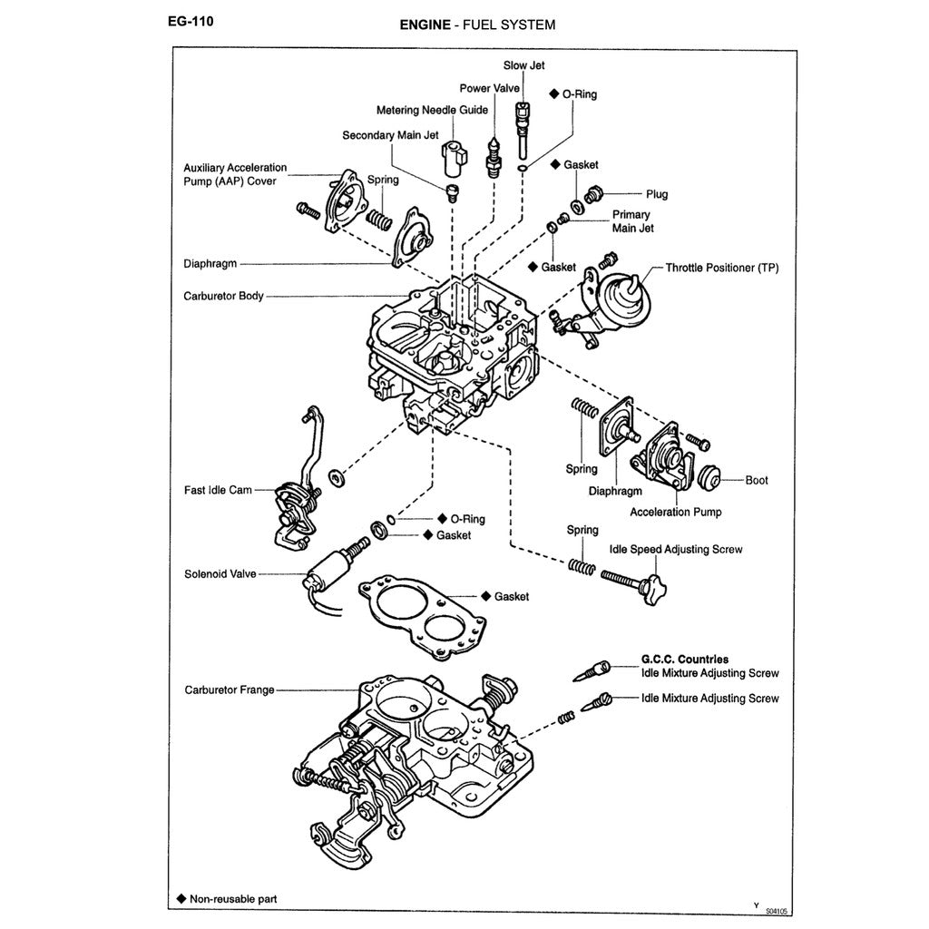 TOYOTA HILUX "SR" N140/150/160/170/190 (1997-2005) SERVICE WORKSHOP MANUAL