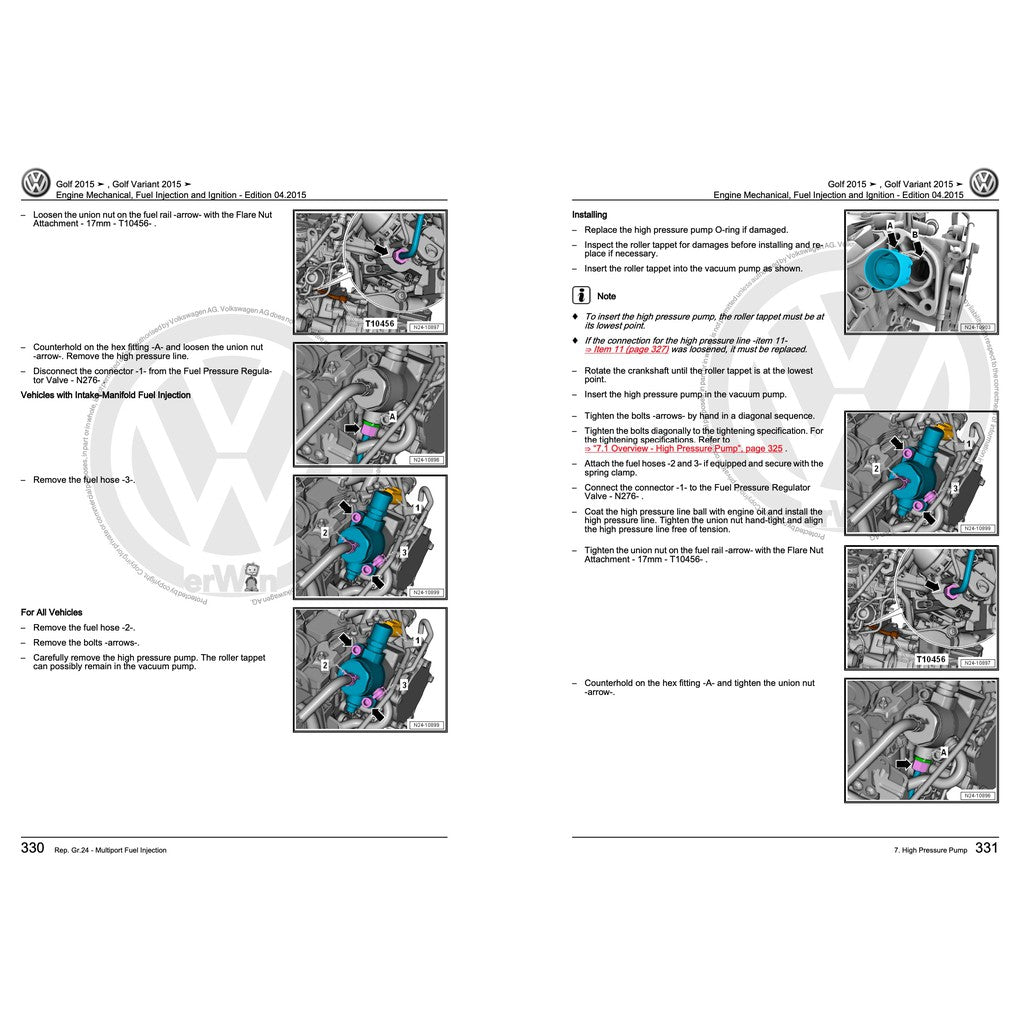 VW GOLF MK7 (2013-2020) SERVICE REPAIR WORKSHOP MANUAL