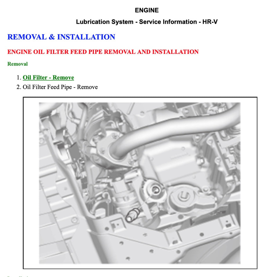 HRV HONDA HR-V RU (2013-2021) SERVICE WORKSHOP MANUAL