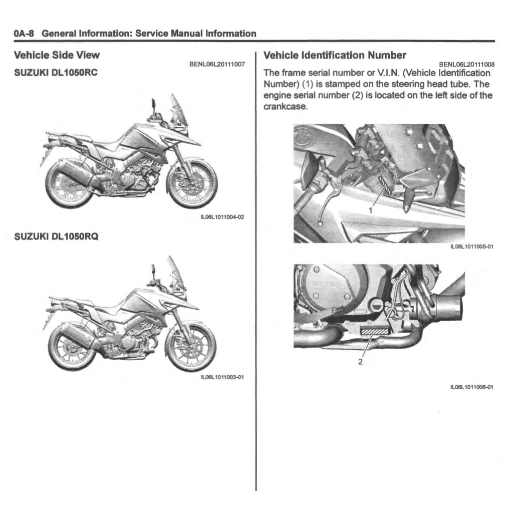 SUZUKI V STORM V STROM VSTROM DL1050 RC/RQ/XT (2020+) SERVICE WORKSHOP MANUAL + PARTS CATALOGUE+ OWNER's MANUAL