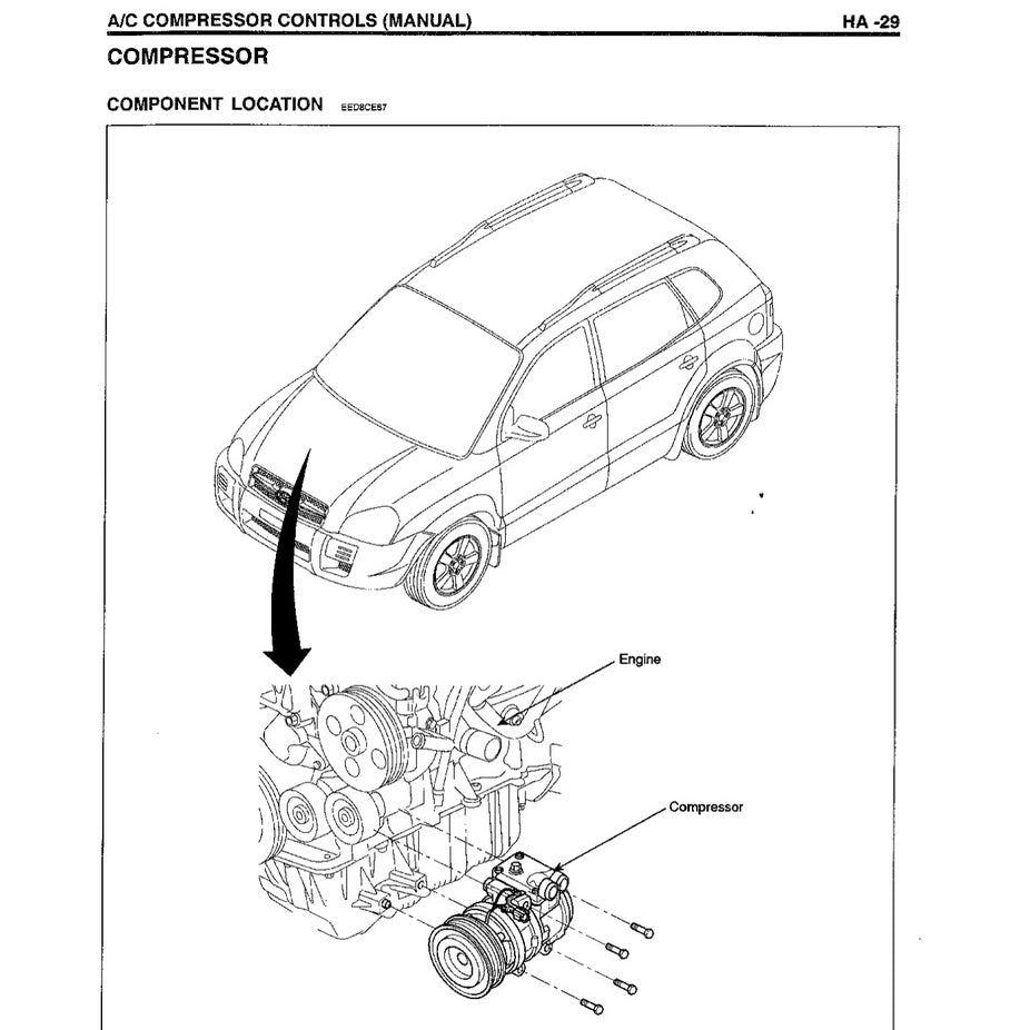 HYUNDAI TUCSON JM (2004-2009) SERVICE WORKSHOP MANUAL