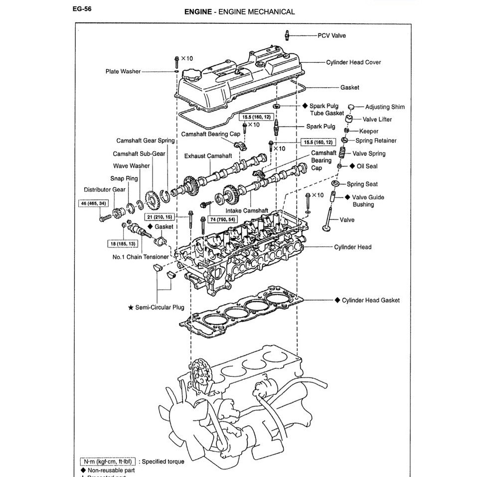 TOYOTA HILUX "SR" N140/150/160/170/190 (1997-2005) SERVICE WORKSHOP MANUAL