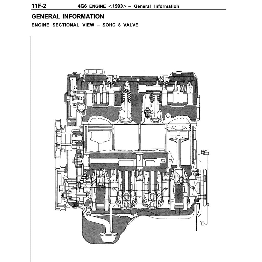 MITSUBISHI ENGINE ALL SERIES 3G/4G/4D/4A/4M/6A/6G/F8/F9 (1985-2005) REPAIR & SERVICE WORKSHOP MANUAL