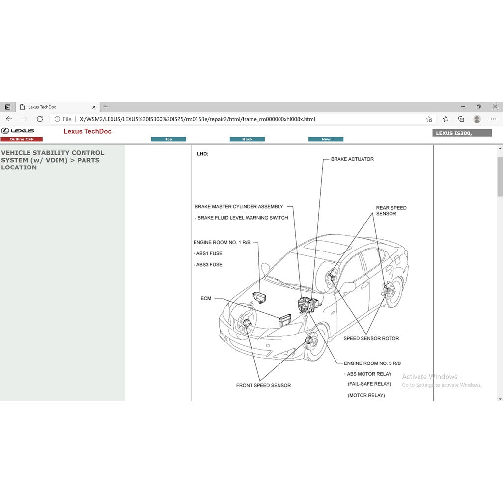 LEXUS IS200/IS250/IS300/IS350 (2006-2013) SERVICE WORKSHOP MANUAL