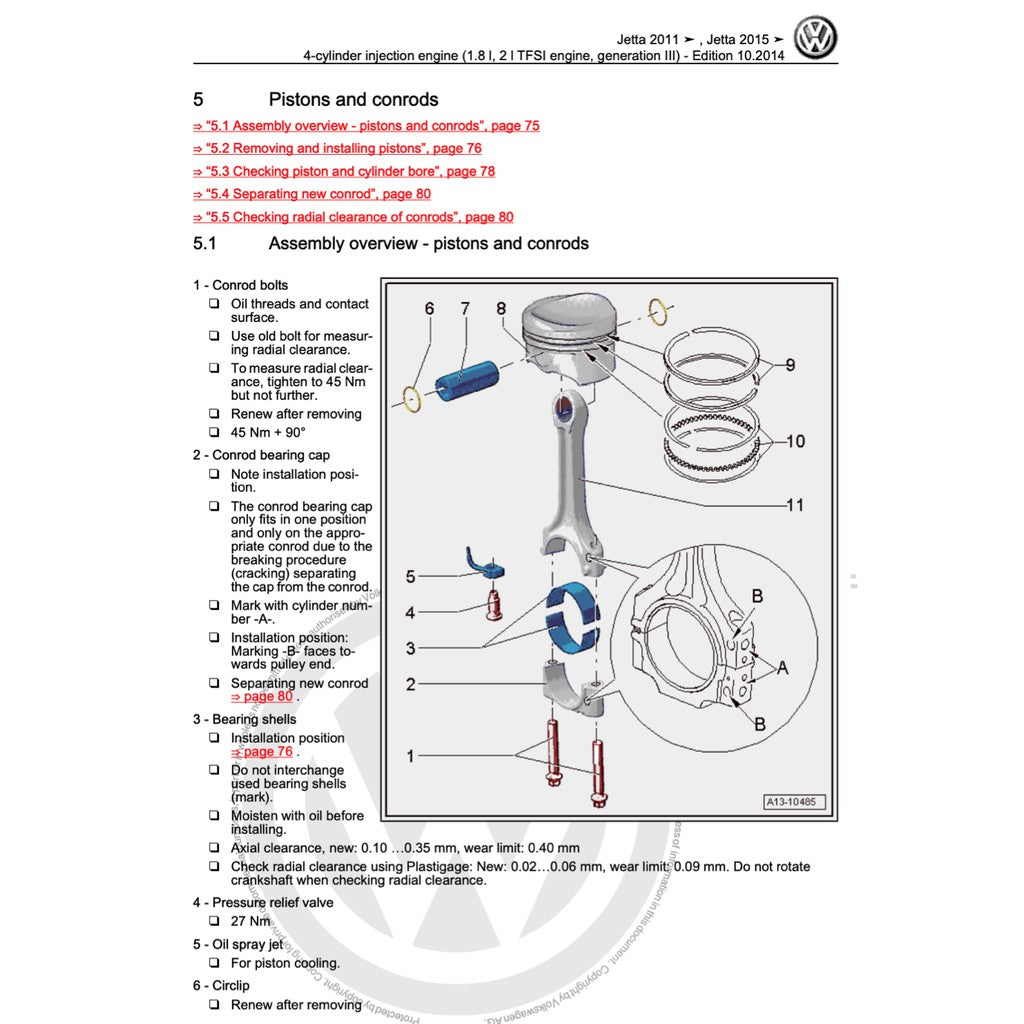 VW JETTA A6 (2011-2018) SERVICE WORKSHOP MANUAL