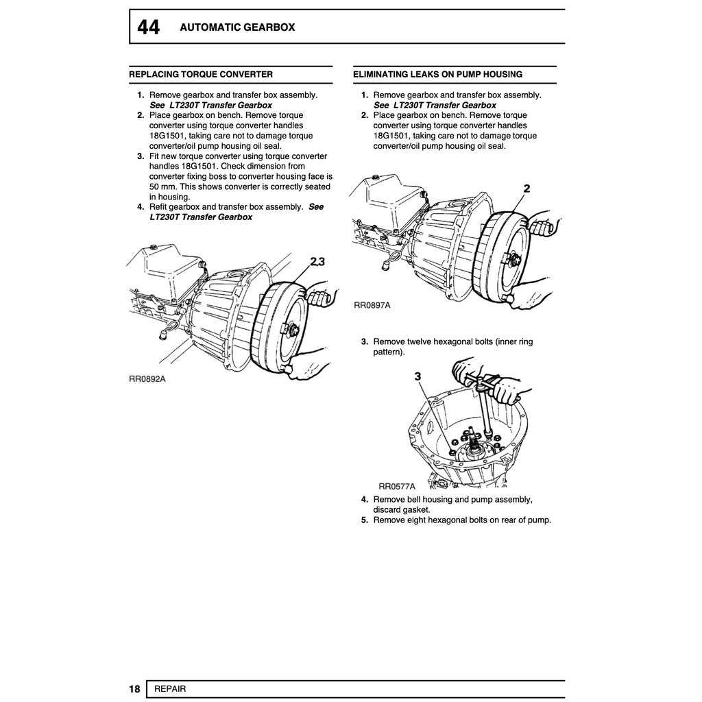 LAND ROVER DISCOVERY SERIES I (1989-1998) SERVICE WORKSHOP MANUAL