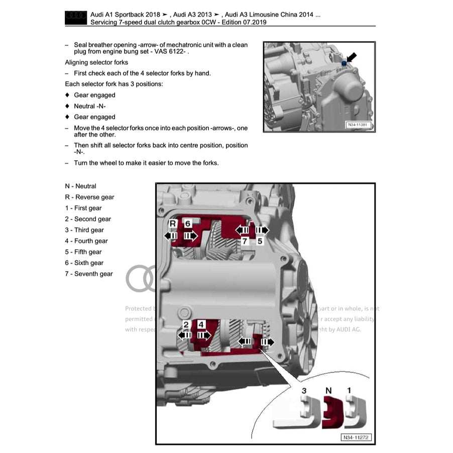 AUDI A3 (2013-2020) SERVICE WORKSHOP MANUAL