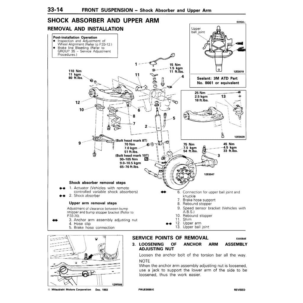 MITSUBISHI PAJERO II V20 (1991-1999) SERVICE WORKSHOP MANUAL