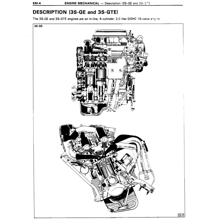 TOYOTA ENGINE 3S-GE / 3S-GTE/ 5S-FE SERVICE REPAIR WORKSHOP MANUAL