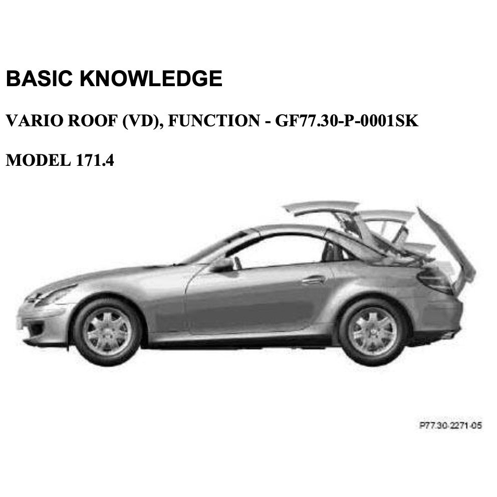 MERCEDES-BENZ SLK R171 (2004-2011) VARIO ROOF SERVICE REPAIR MANUAL