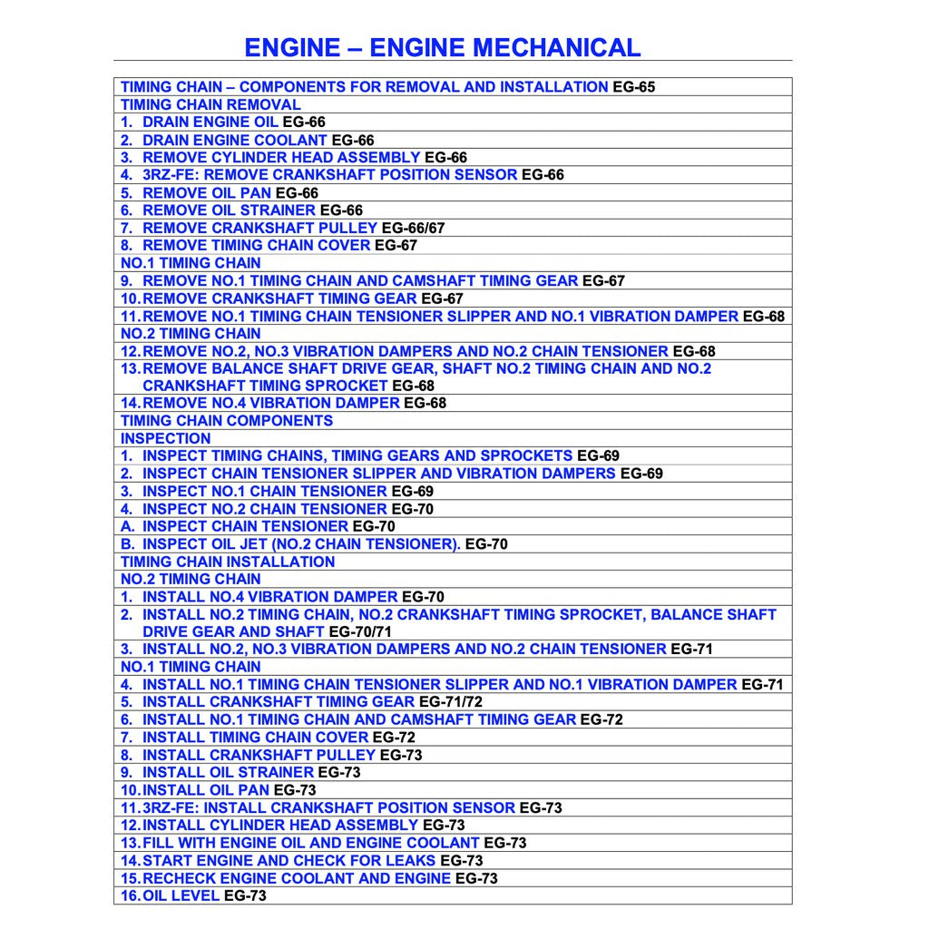 TOYOTA HILUX "SR" N140/150/160/170/190 (1997-2005) SERVICE WORKSHOP MANUAL