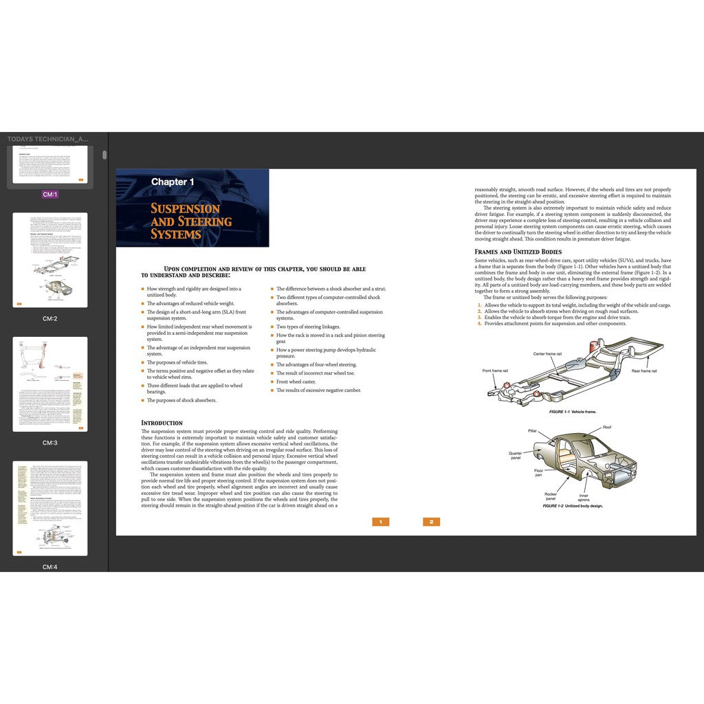 TODAY'S TECHNICIAN: AUTOMOTIVE SUSPENSION & STEERING SYSTEMS - TRAINING AND WORKSHOP MANUAL