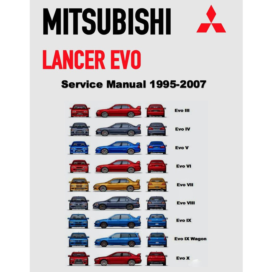 MITSUBISHI LANCER EVO 3,4,5,6,7,8,9,10 (1995-2007) SERVICE WORKSHOP MANUAL