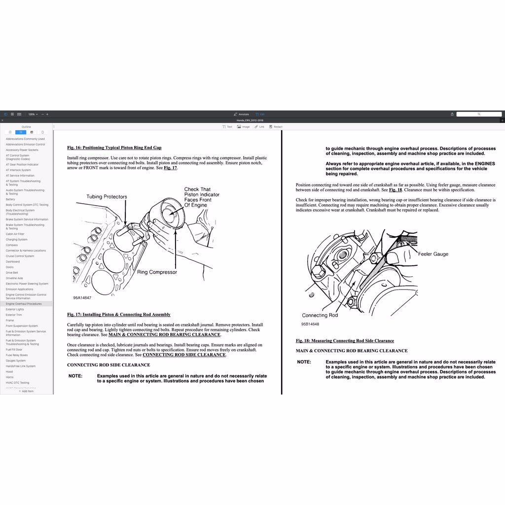 CRV HONDA CR-V RM/RE (2012-2016) SERVICE WORKSHOP MANUAL