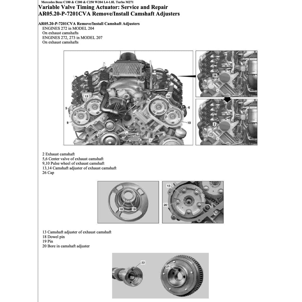 MERCEDES BENZ ENGINE M271 EVO SERVICE WORKSHOP MANUAL