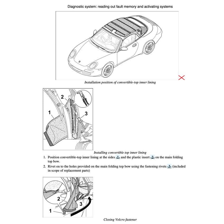 PORSCHE 911 997 (2004-2013) CONVERTIBLE TOP/ TARGA TOP SERVICE REPAIR MANUAL