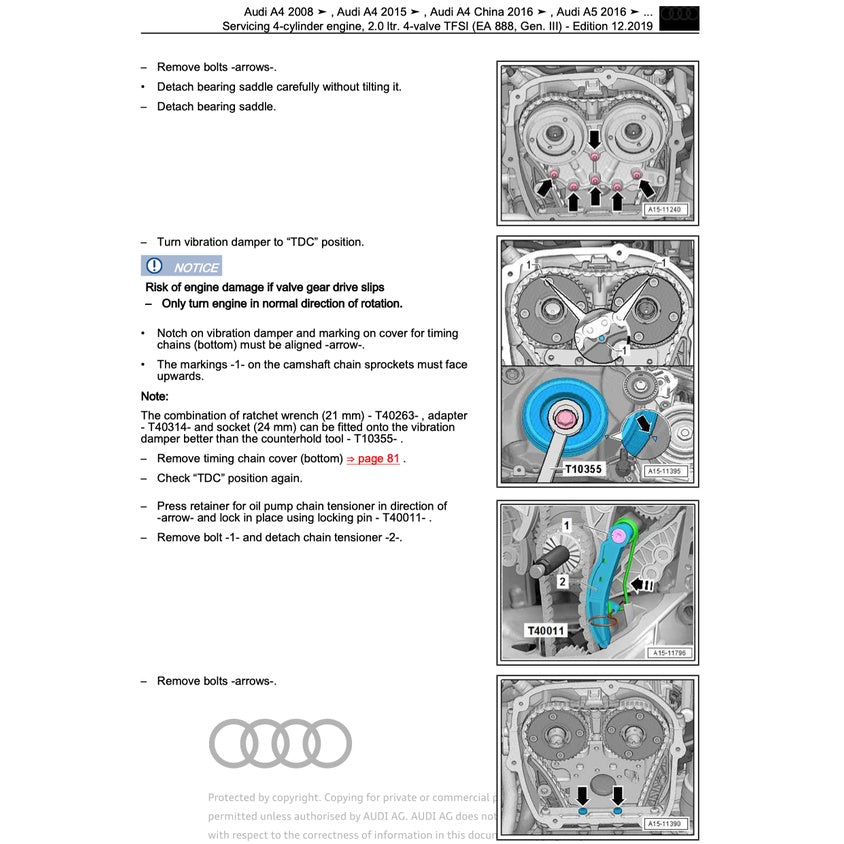 AUDI A4 B8 (2008-2016) SERVICE WORKSHOP MANUAL
