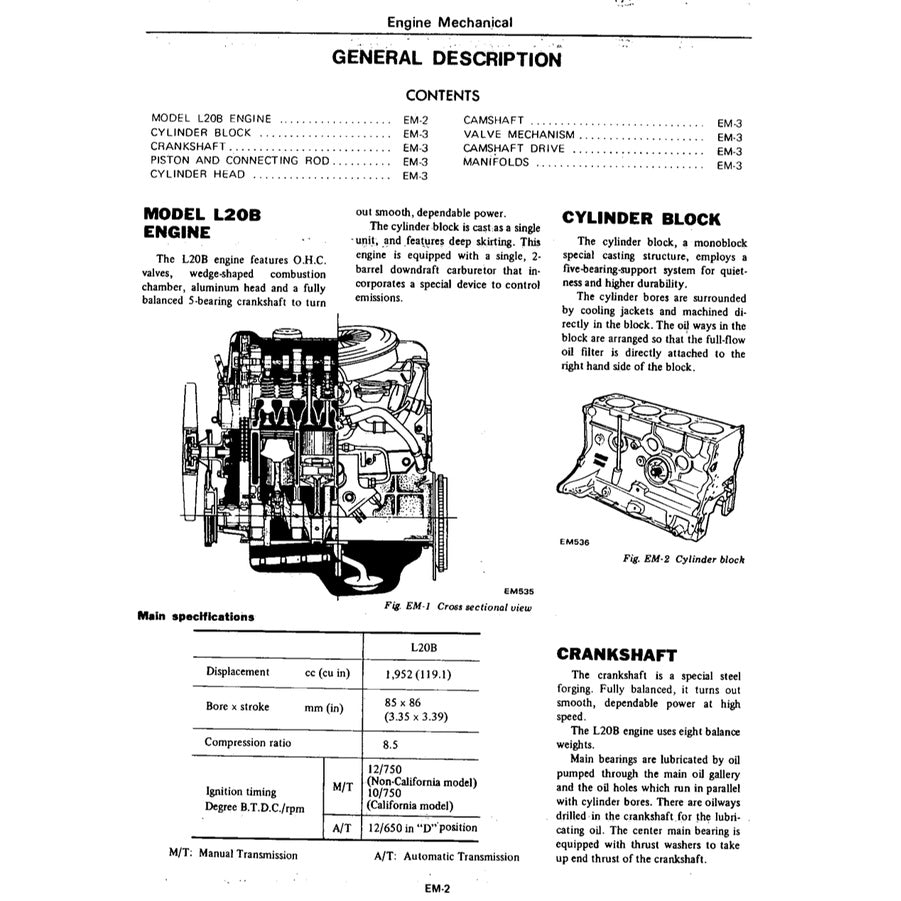 DATSUN PICKUP 620 (1972-1979) SERVICE WORKSHOP MANUAL
