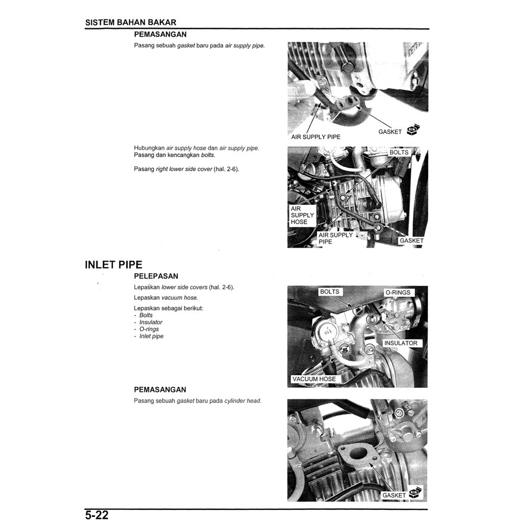 HONDA WAVE 110 SERVICE WORKSHOP MANUAL / BUKU PEDOMAN REPARASI