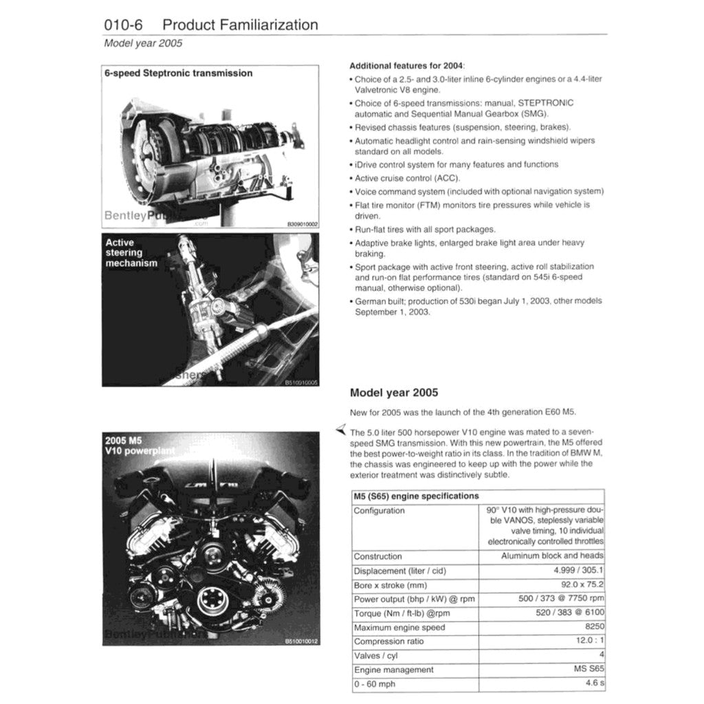 BMW 5 SERIES E60/E61 (2004-2010) SERVICE WORKSHOP MANUAL
