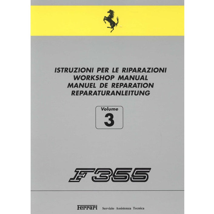 FERRARI F355/ F129 (1995-1999) SERVICE WORKSHOP MANUAL + PARTS CATALOGUE