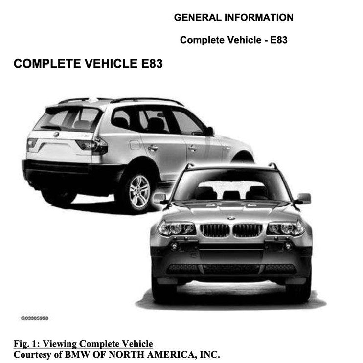 BMW X3 E83 (2003-2010) SERVICE WORKSHOP MANUAL
