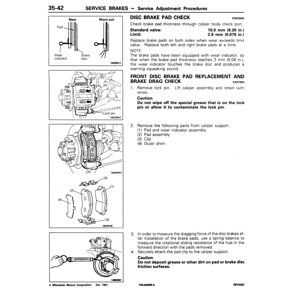 MITSUBISHI PAJERO II V20 (1991-1999) SERVICE WORKSHOP MANUAL