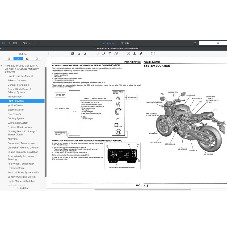 HONDA CBR650R CBR650 RH01 (2019-2020) SERVICE WORKSHOP MANUAL + PARTS CATALOGUE + OWNER'S MANUAL / CBR 650 R