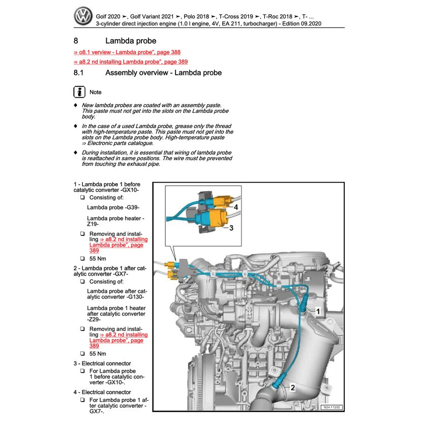 VW GOLF MK8 (2020-2023) SERVICE WORKSHOP MANUAL