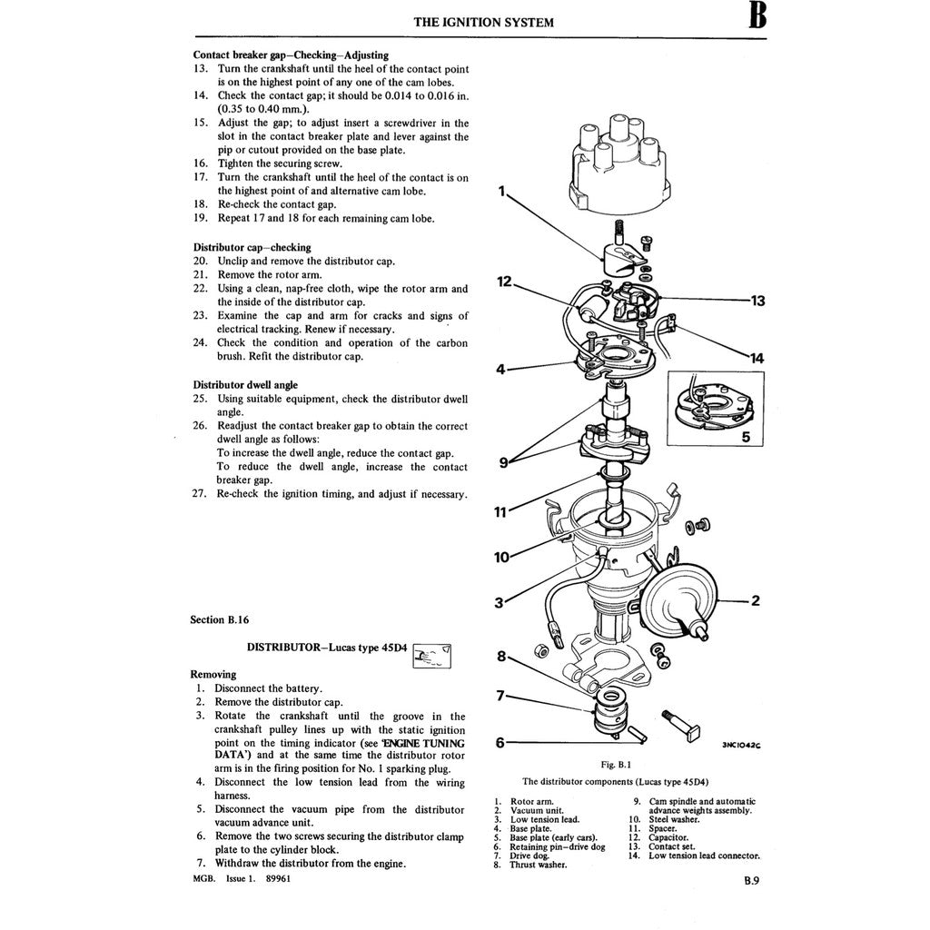 MG MGB (1962-1981) SERVICE WORKSHOP MANUAL