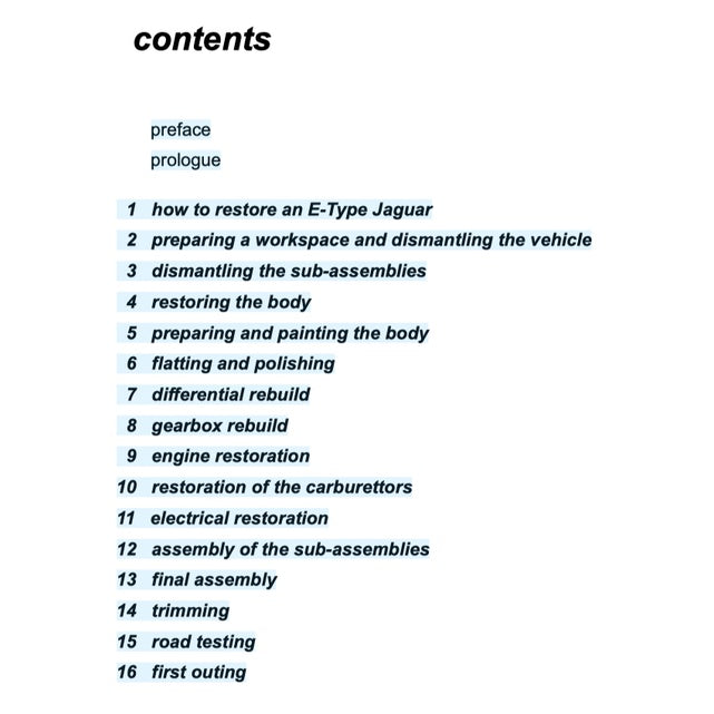E-TYPE JAGUAR RESTORATION MANUAL