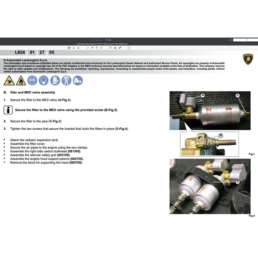 LAMBORGHINI MURCIELAGO LP670 (2009-2010) FACTORY SERVICE MANUAL