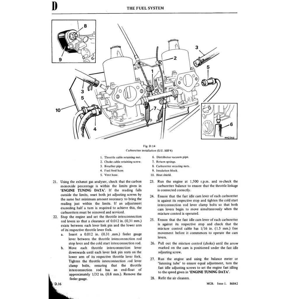 MG MGB (1962-1981) SERVICE WORKSHOP MANUAL