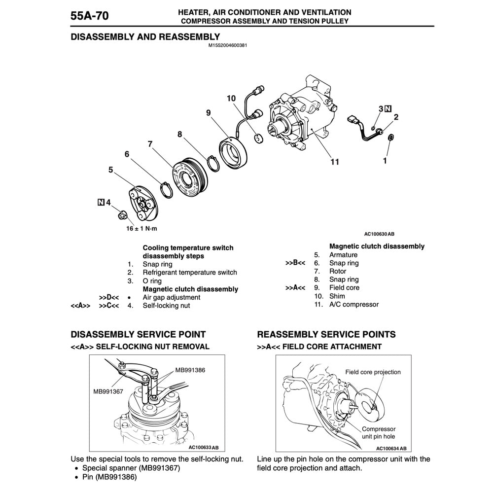 MITSUBISHI OUTLANDER I CU / AIRTREK (2003-2006) SERVICE WORKSHOP MANUAL