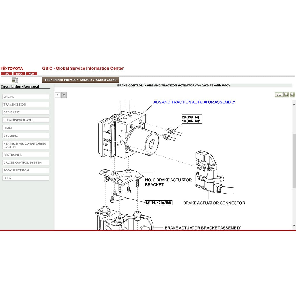 TOYOTA ESTIMA/PREVIA ACR50 /GSR50 (2006-2019) SERVICE WORKSHOP MANUAL