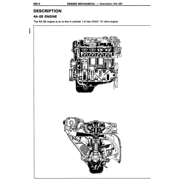 TOYOTA ENGINE 4A-FE / 4A-GE (16V) SERVICE REPAIR WORKSHOP MANUAL