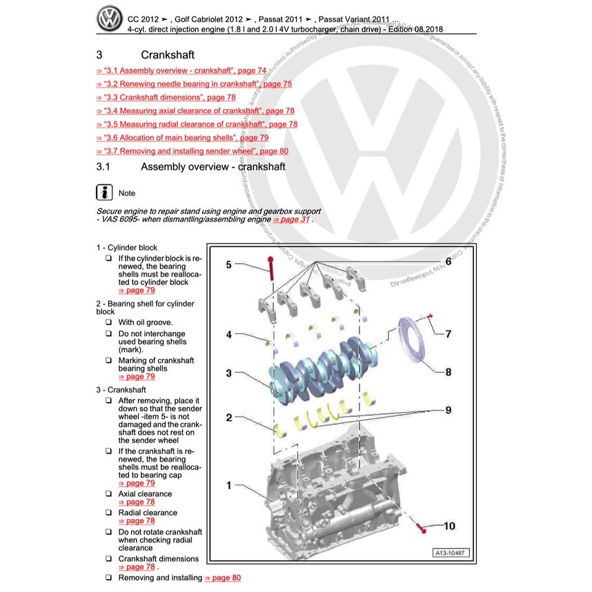 VW SHARAN 7N (2011-2020) SERVICE WORKSHOP MANUAL
