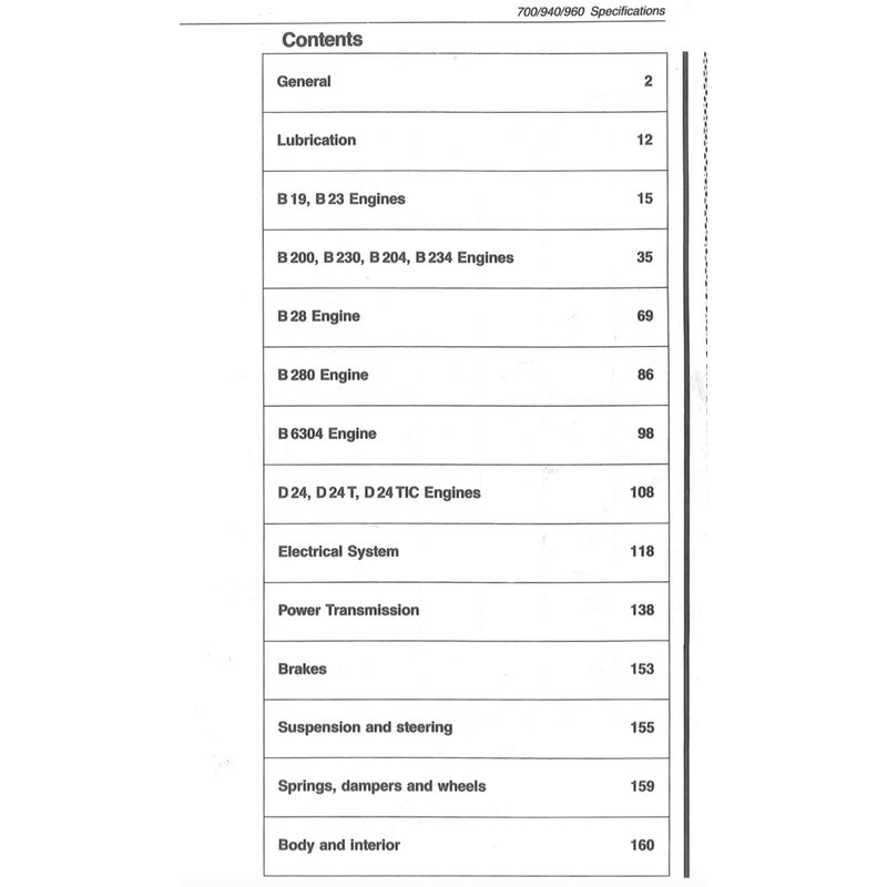 VOLVO 940/960 (1990-1998) SERVICE WORKSHOP MANUAL