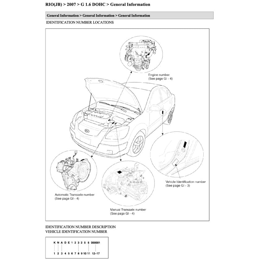 KIA RIO JB (2005-2011) SERVICE WORKSHOP MANUAL