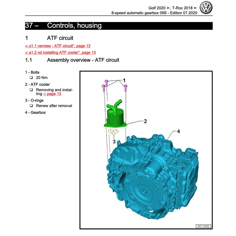 VW GOLF MK8 (2020-2023) SERVICE WORKSHOP MANUAL
