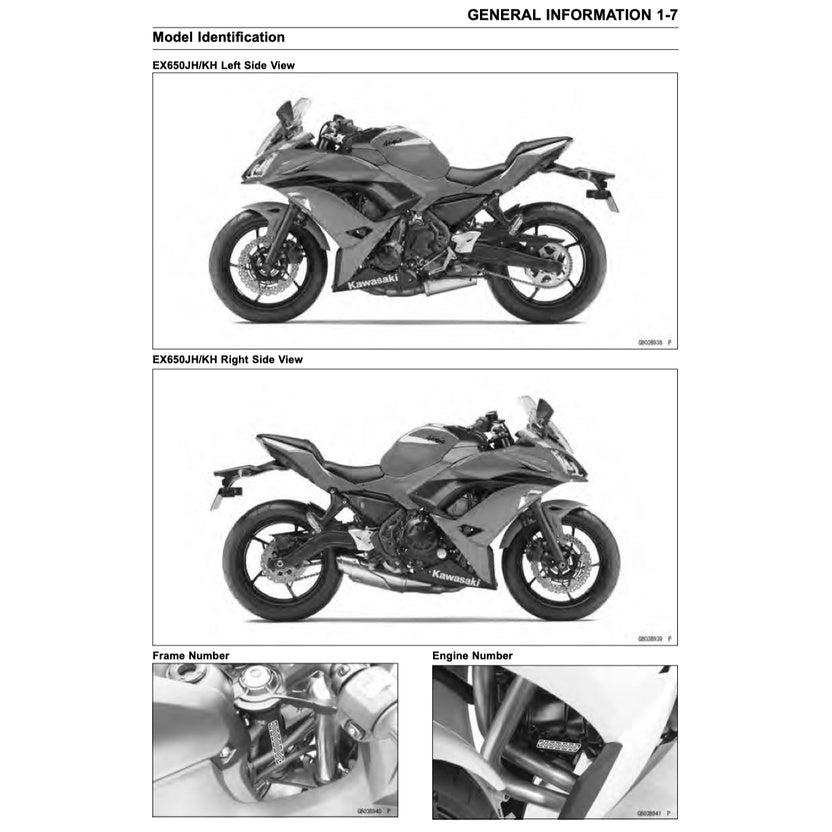 KAWASAKI NINJA 650R (2012-2017) SERVICE WORKSHOP MANUAL + PARTS CATALOGUE + OWNER'S MANUAL