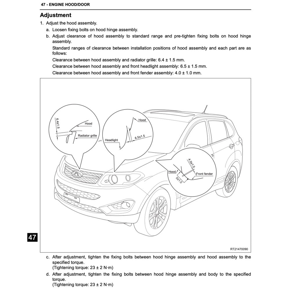 CHERY TIGGO 5 T21 (2014-2021) SERVICE WORKSHOP MANUAL