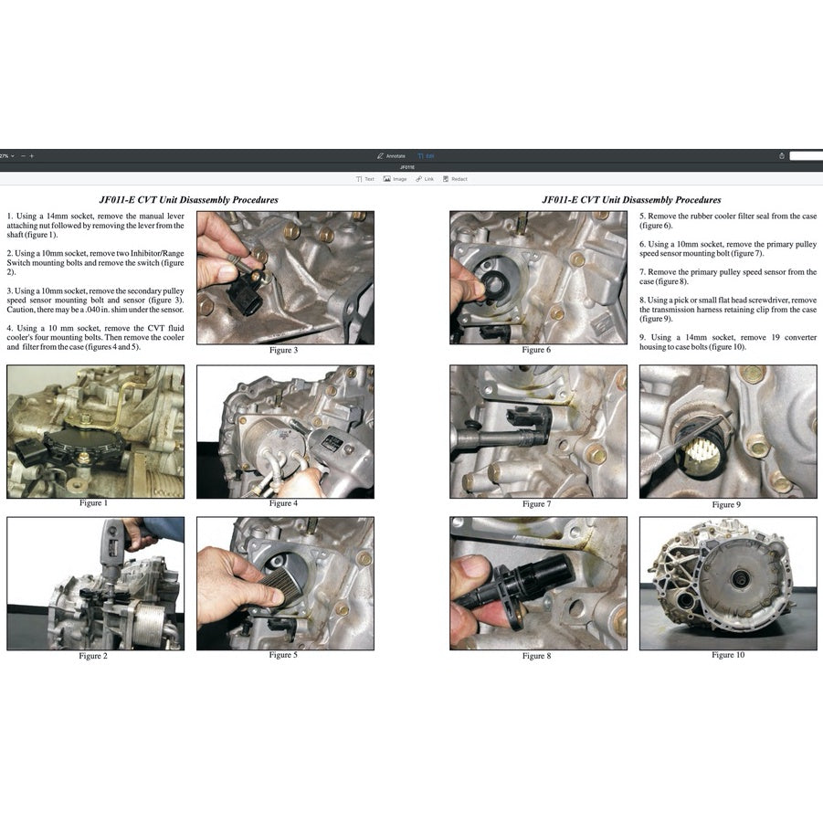 NISSAN AUTOMATIC TRANSMISSION REPAIR MANUAL JF011E (CVT)/L3N71B/L4N71B/RL3FO1A/RL4RO1A/RL4FO2A/RL4FO3A-V/RE4RO1A/RE4FO2A
